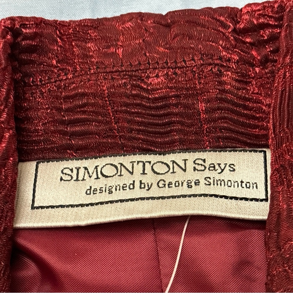 Simonton Says Ruby Red Jacket Button M Rayon Poly… - image 2